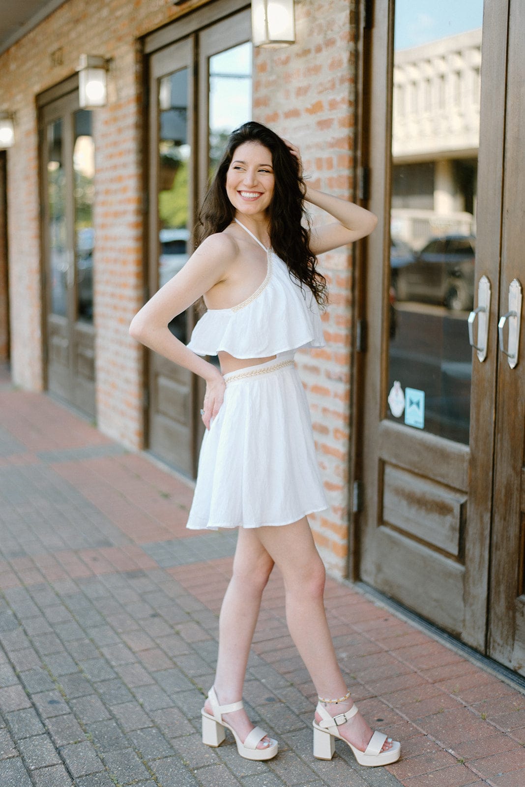 White Rope Detail Cut Out Dress - Stylish Cut Out Dress with White Rope Detail