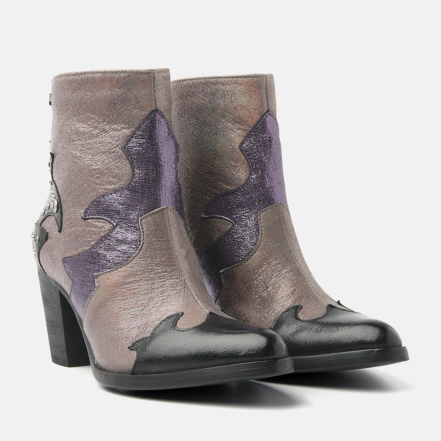 women's ankle boots 85.609 purple multi