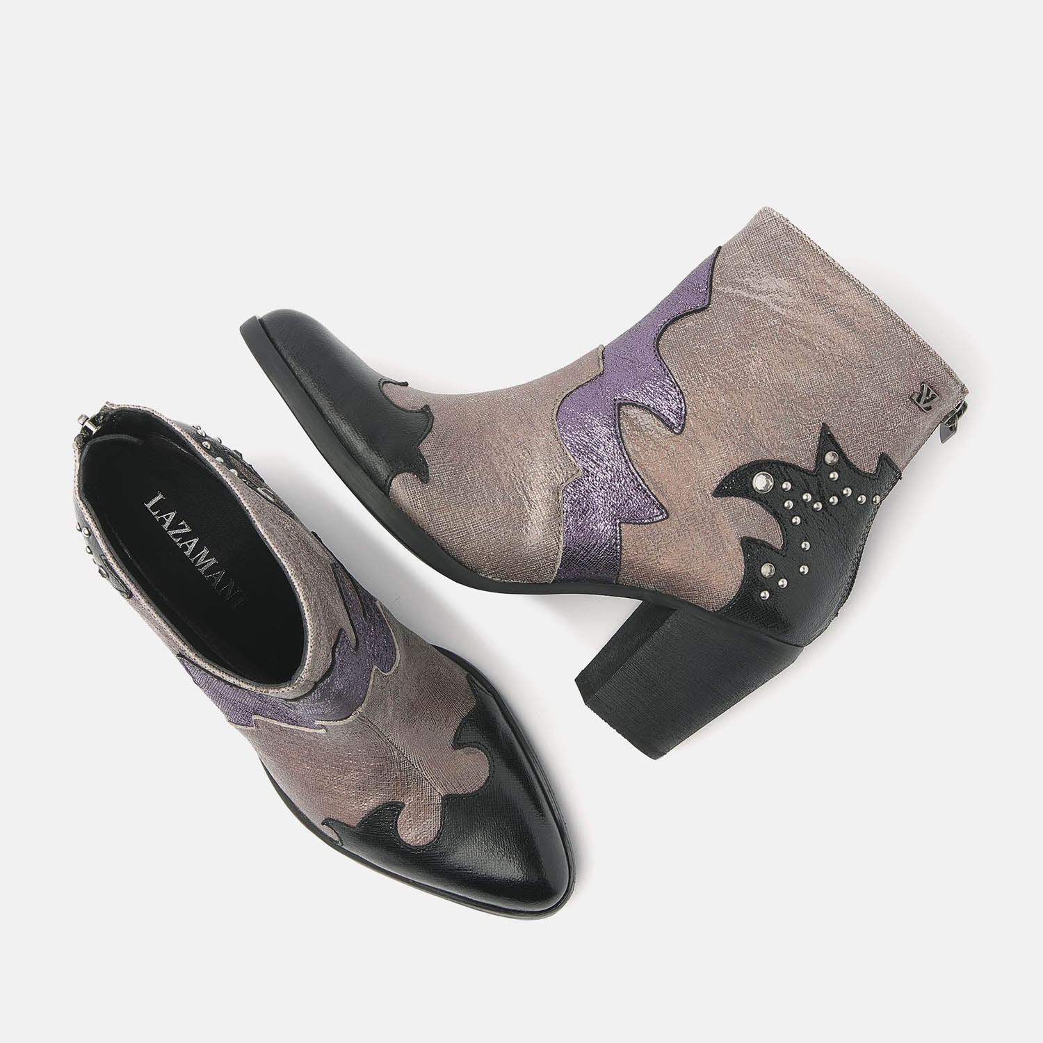 women's ankle boots 85.609 purple multi