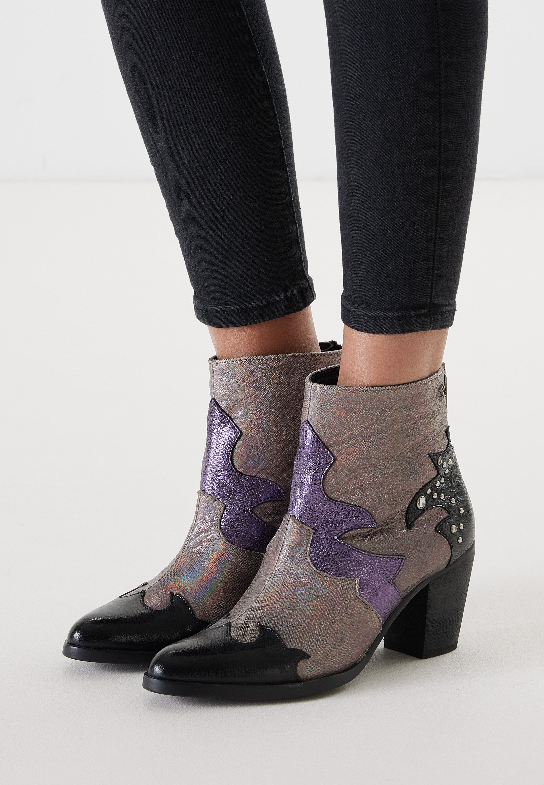 women's ankle boots 85.609 purple multi